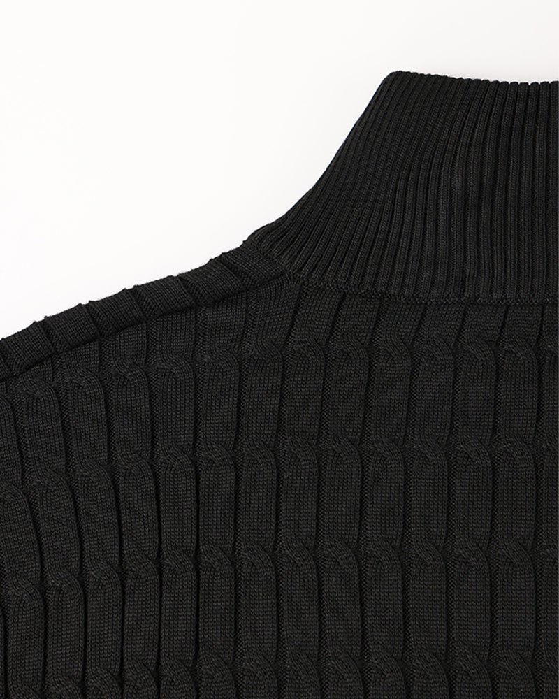 THE ENRICO CABLE ZIP SWEATER