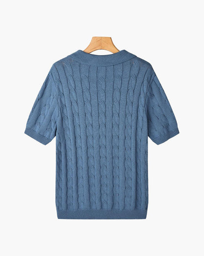 THE SERGIO CABLE KNIT POLO