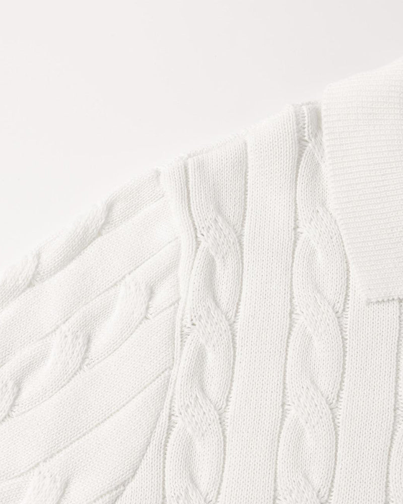THE SERGIO CABLE KNIT POLO