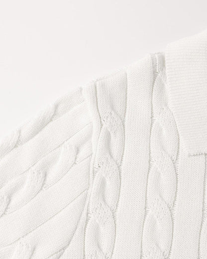 THE SERGIO CABLE KNIT POLO