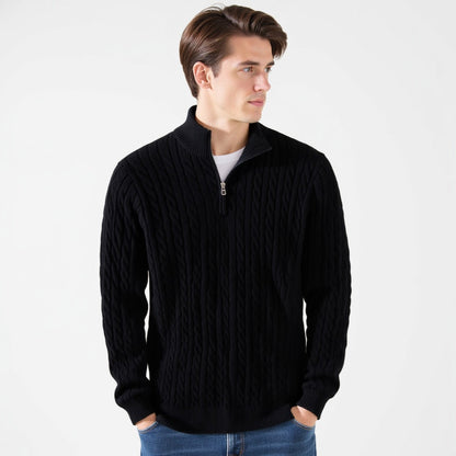 THE ALESSIO ZIPPED CABLE SWEATER