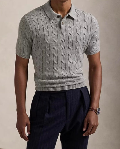 THE SERGIO CABLE KNIT POLO