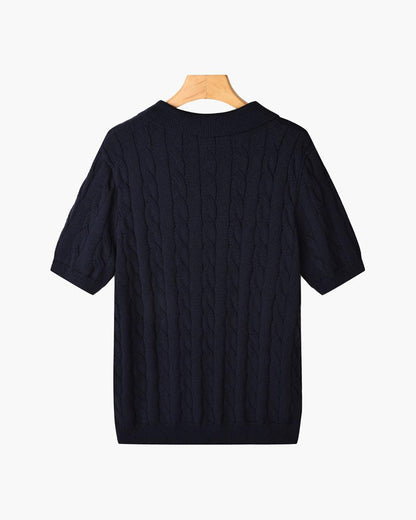 THE SERGIO CABLE KNIT POLO