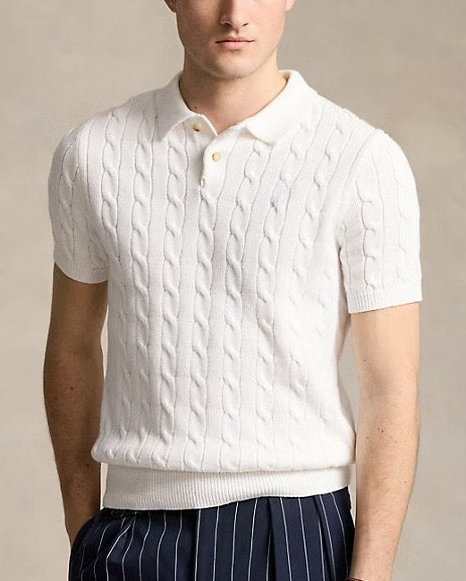 THE SERGIO CABLE KNIT POLO