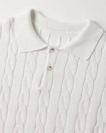THE SERGIO CABLE KNIT POLO