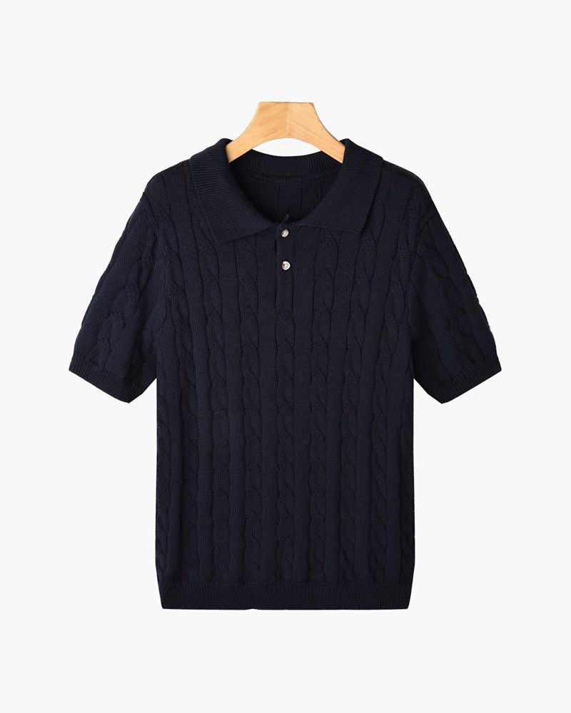 THE SERGIO CABLE KNIT POLO