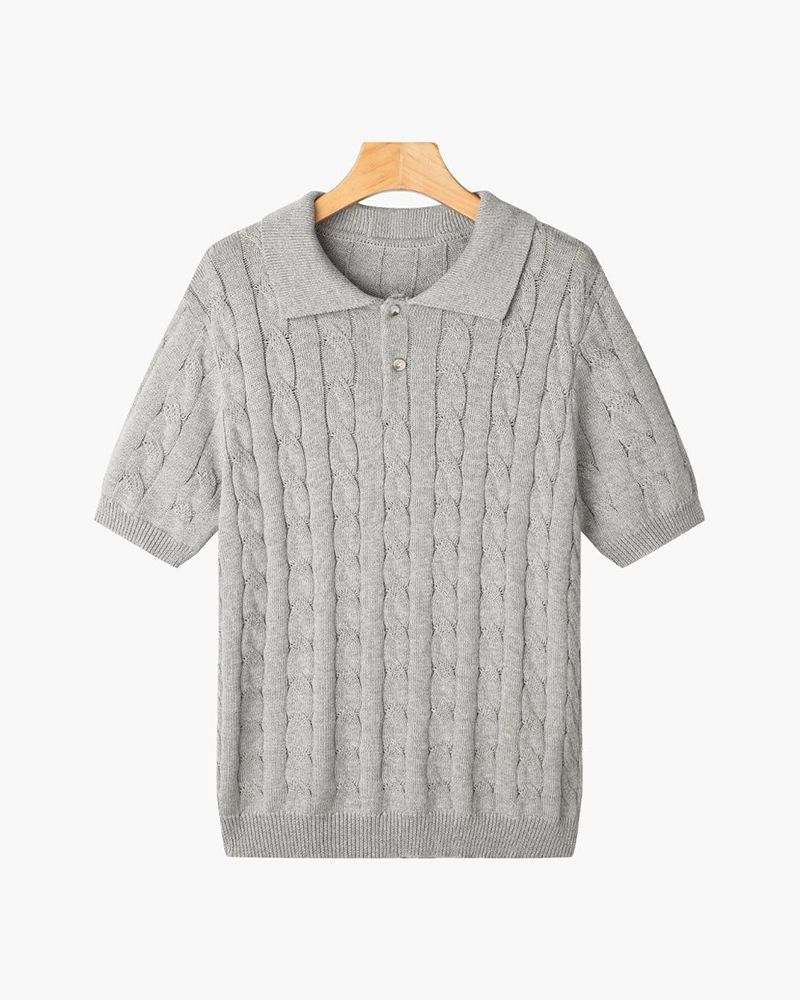 THE SERGIO CABLE KNIT POLO