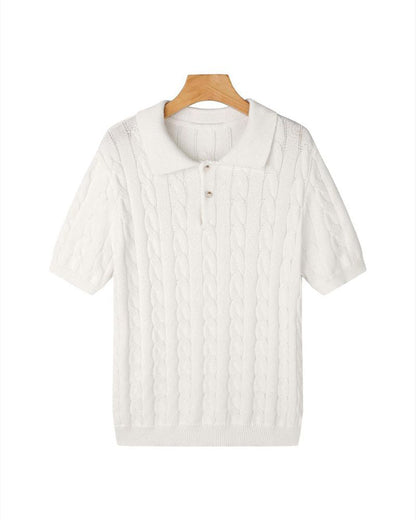 THE SERGIO CABLE KNIT POLO
