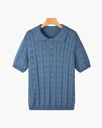 THE SERGIO CABLE KNIT POLO