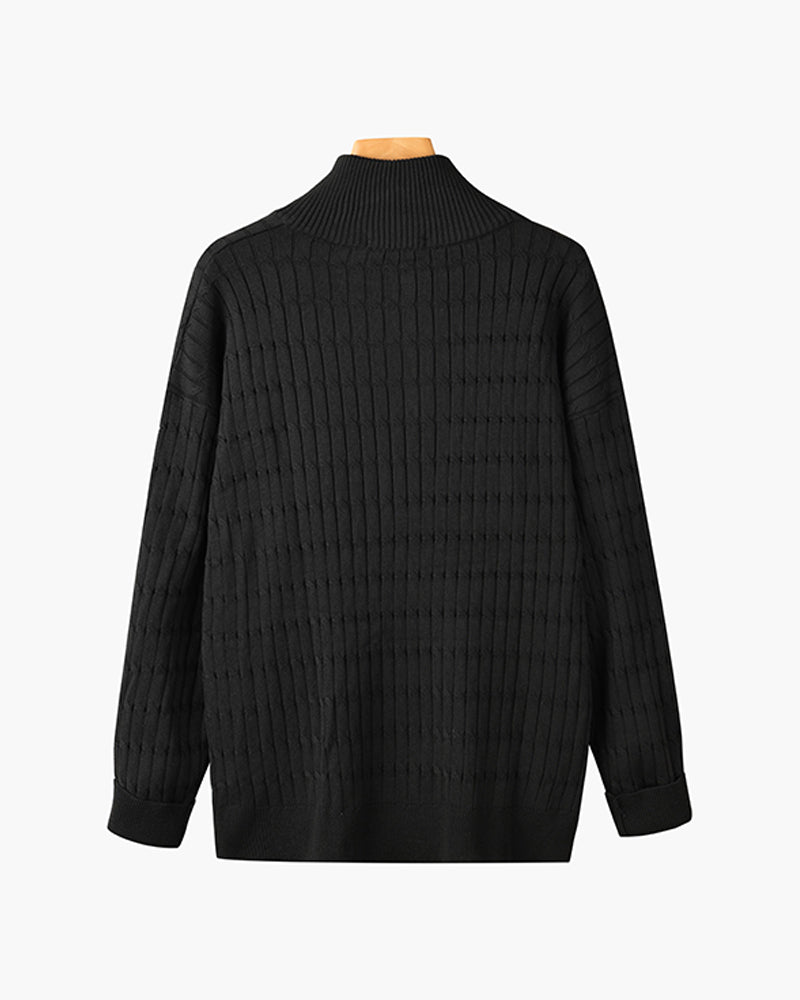 THE ENRICO CABLE ZIP SWEATER